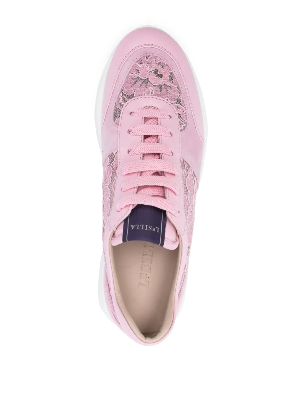 Le Silla Floral-Lace Leather