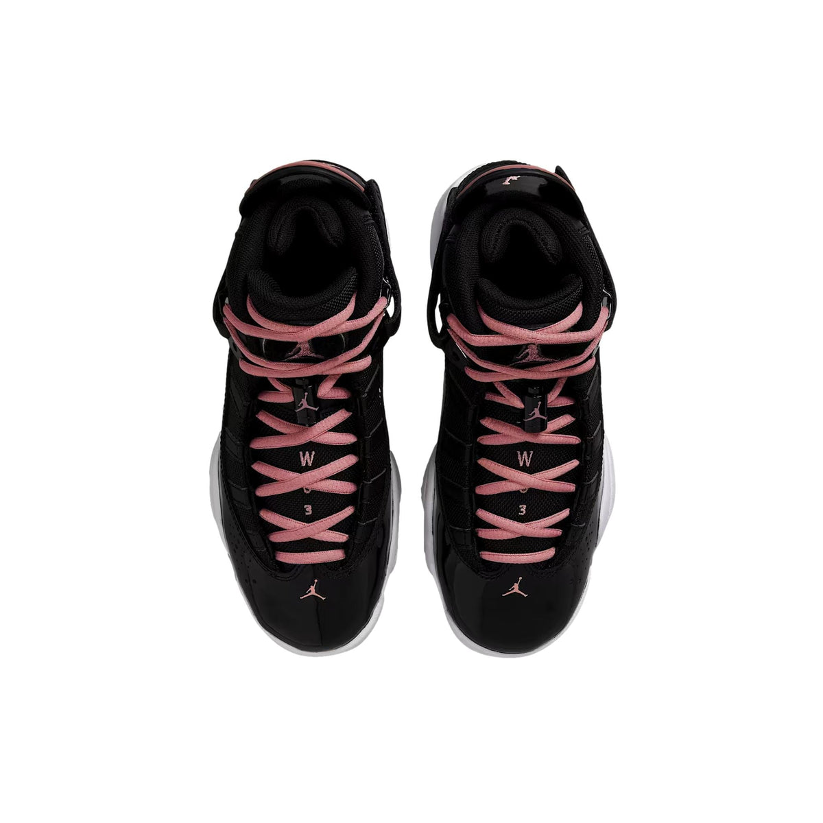 Nike Jordan 6 Rings Black / Rust Pink - White 323419-068 Grade-School