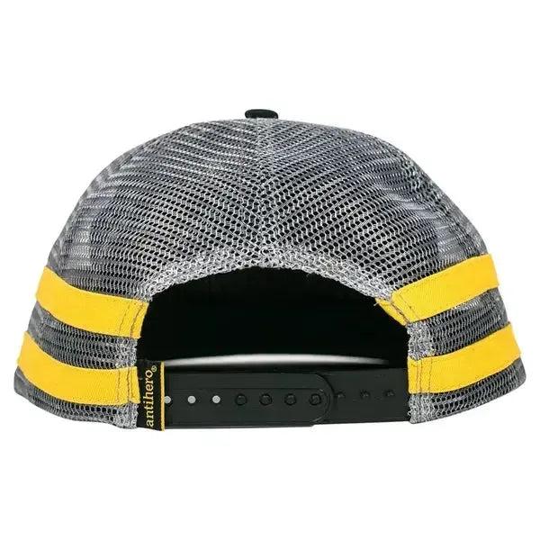 Anti Hero Basic Eagle Embroidered Trucker Snapback Hat Black - Charcoal - Yellow