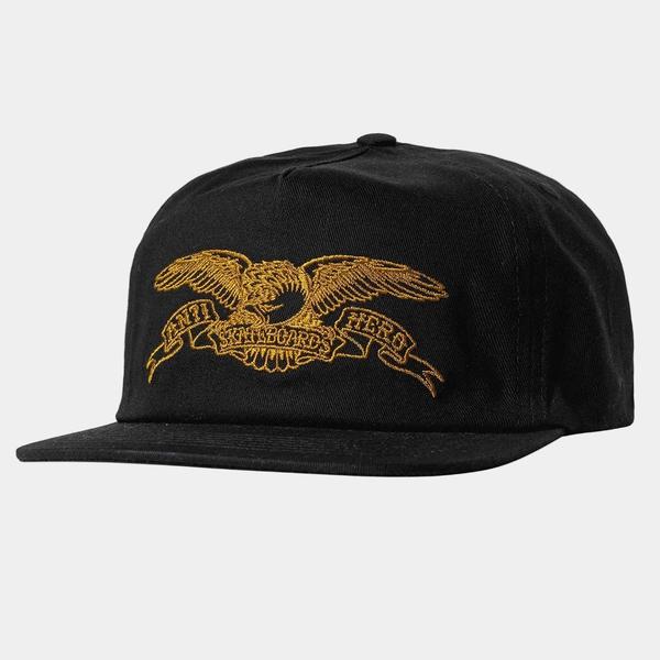 Anti Hero Basic Eagle Snapback Hat Black - Gold