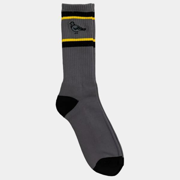 Anti Hero Basic Pigeon Embroidered Socks Grey - Black