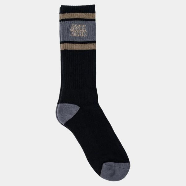 Anti Hero Black Hero Outline Embroidered Socks Black - Bronze - Charcoal