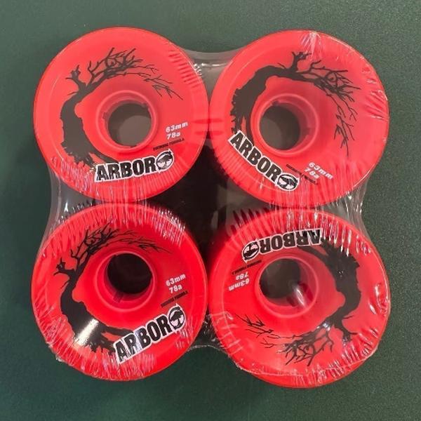 Arbor Mosh Soft Cruiser Longboard Wheels 78a 63mm Red