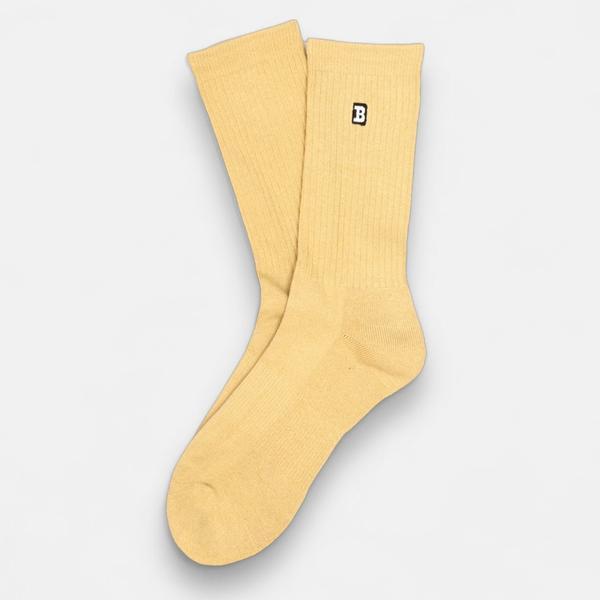 Baker Skateboards Embroidered Logo Crew Socks Cream