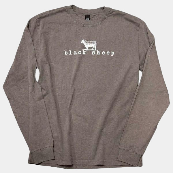 Black Sheep OG Logo Heavy Weight Faded Long Sleeve Tee Vintage Grey