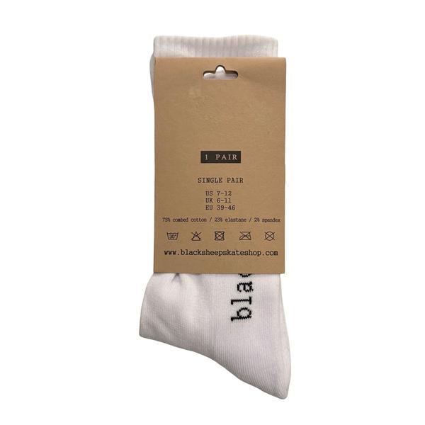 Black Sheep OG Logo Premium Crew Socks White