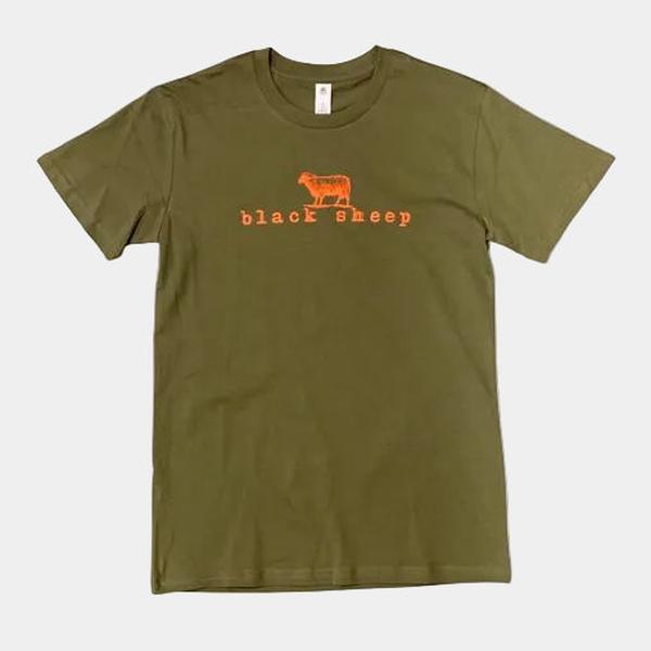 Black Sheep OG Logo Tee Dark Olive - Orange
