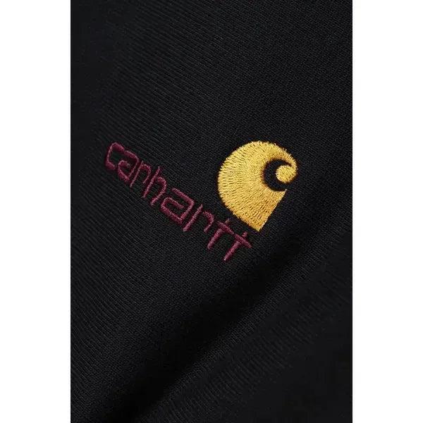 Carhartt WIP Half Zip American Script Sweatshirt Black