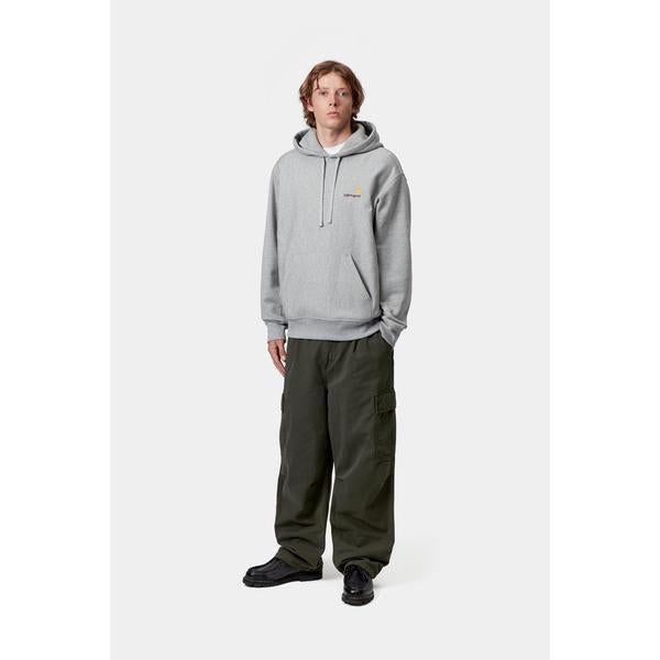 Carhartt WIP Hooded American Script Sweatshirt Grey Heather