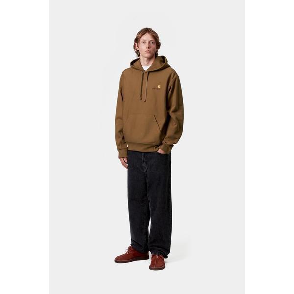 Carhartt WIP Hooded American Script Sweatshirt Hamilton Brown
