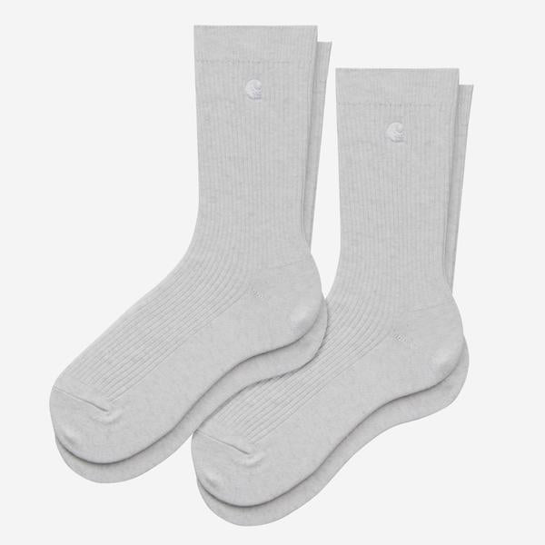 Carhartt WIP Madison Crew Socks 2 Pack Ash Heather - White