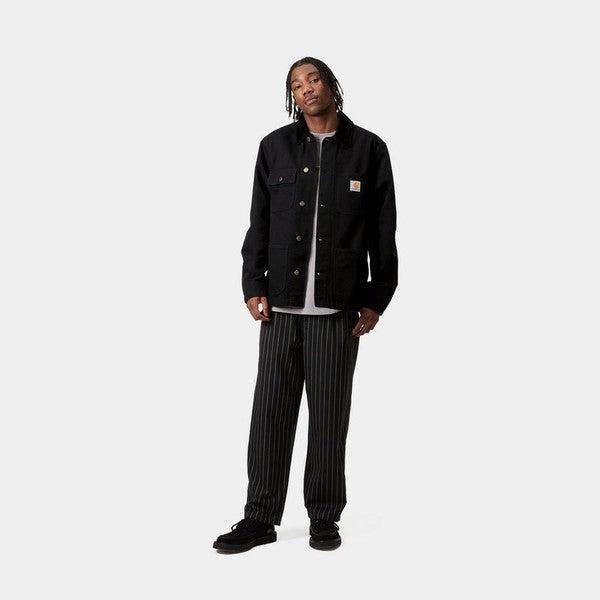 Carhartt WIP Michigan Chore Coat Spring Black Rinsed Canvas