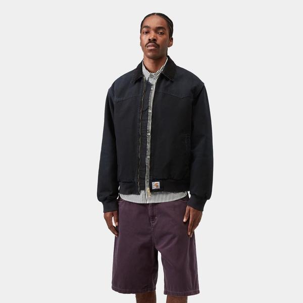 Carhartt WIP OG Santa Fe Jacket Black - Black Grind Wash