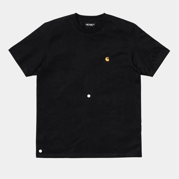 Carhartt WIP S/S Chase T-Shirt Black - Gold