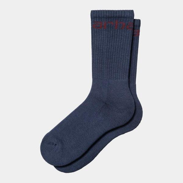 Carhartt WIP Script Crew Socks Air Force Blue - Malbec