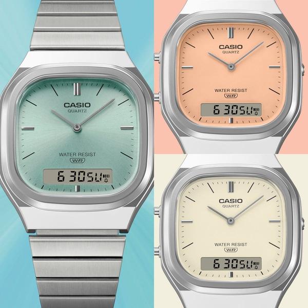 Casio Analog - Digital Vintage Watch AQ240E-7A2 Silver - Cream
