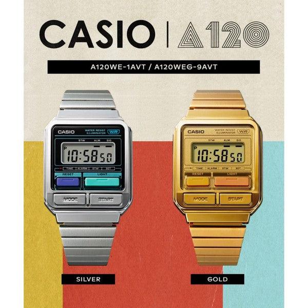 Casio Digital Vintage Watch A120WE-1AVT Silver