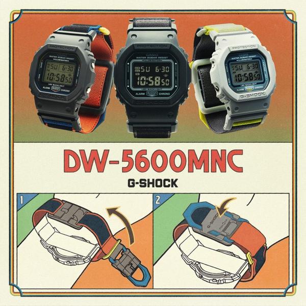 Casio G-Shock Digital Watch DW5600MNC-1 Black - Black Cloth Band