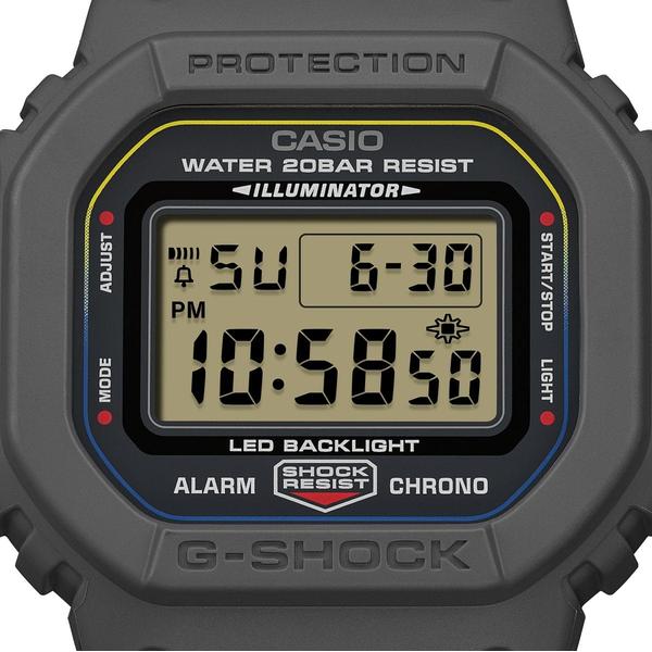 Casio G-Shock Digital Watch DW5600MNC-8A2 Black - Grey - Orange Cloth Band