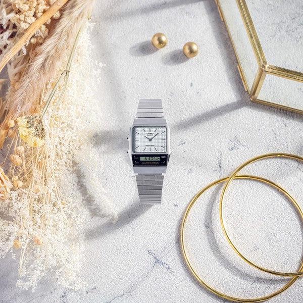 Casio Vintage Collection Analog - Digital Watch AQ800E-7A Silver