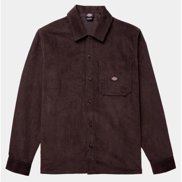 Dickies Corduroy Long Sleeve Relaxed Fit Work Shirt Chocolate Brown