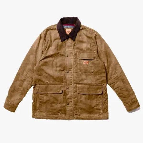 Dickies Fully Waxed Canvas Flannel Lined Chore Coat Brown Duck