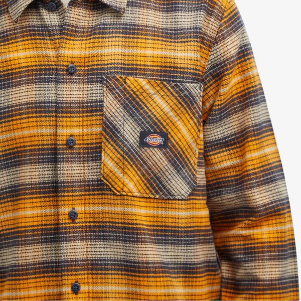 Dickies Long Sleeve Flannel Work Shirt Orange