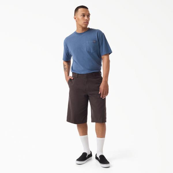 Dickies Worn In Loose 13" Work Shorts Dark Brown
