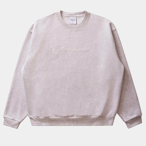 Grand Collection Embroidered Crewneck Ash Grey