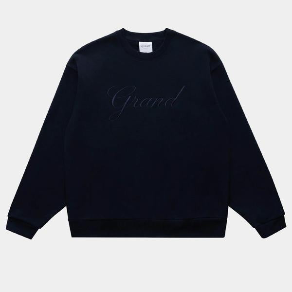 Grand Collection Embroidered Crewneck Black