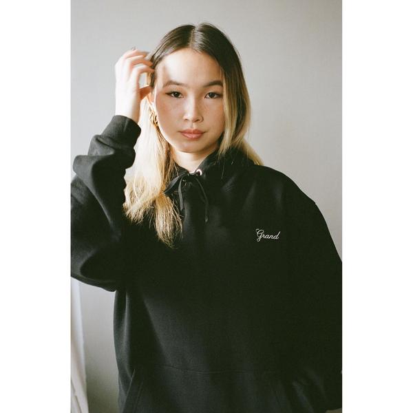 Grand Collection Script Hoodie Black
