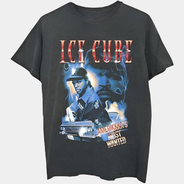 Ice Cube Amerikkka's Most Wanted Collage Tee Black