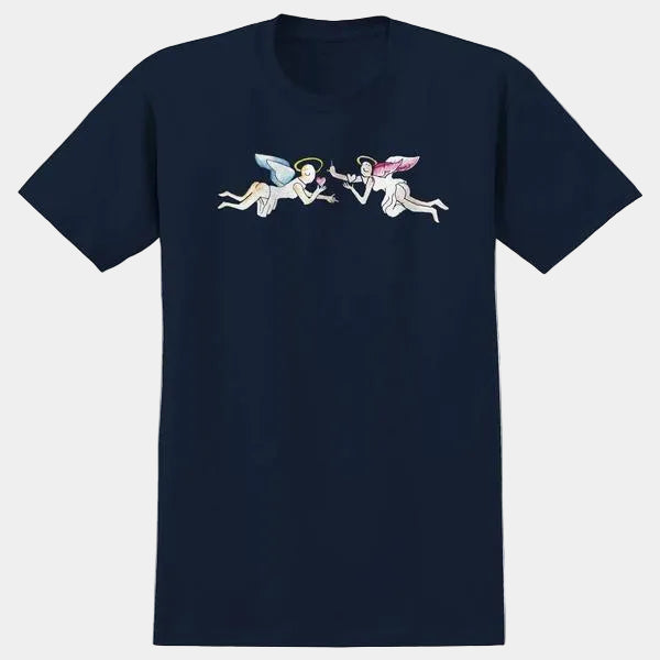 Krooked Skateboards Angels T-Shirt True Navy