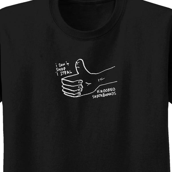 Krooked Skateboards Shop Steal T-Shirt Black