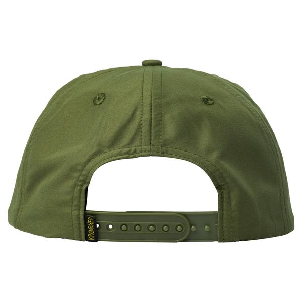 Krooked Skateboards Skulls N Teeth Unstructured Snapback Hat Army Green - White