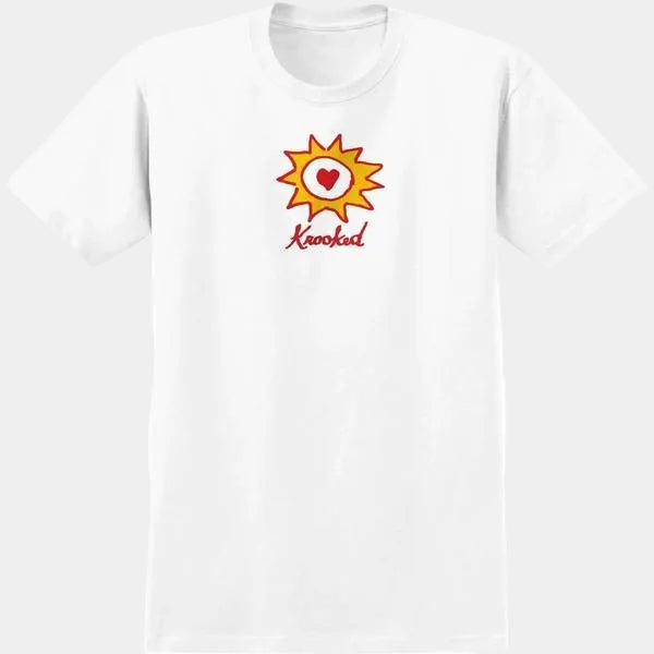 Krooked Skateboards Sun Heart T-Shirt White