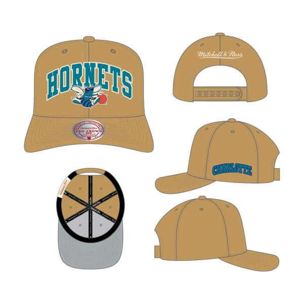 Mitchell & Ness Charlotte Hornets Dusted Arch Pro HWC Snapback Hat Ochre
