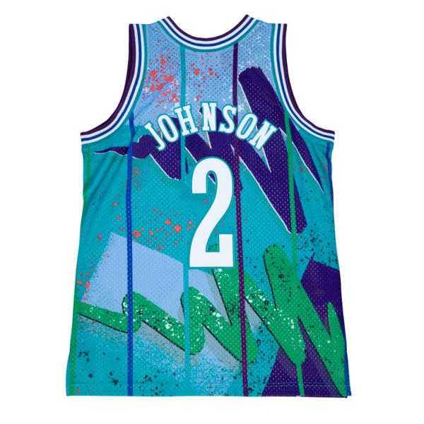 Mitchell & Ness Charlotte Hornets Larry Johnson Hyper Hoops 1992 Swingman Jersey
