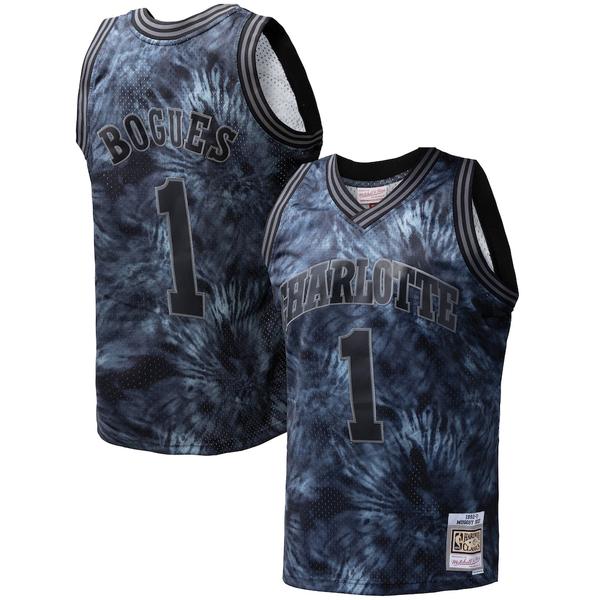 Mitchell & Ness Charlotte Hornets Muggsy Bogues Tie Dye 1992 Swingman Jersey Black
