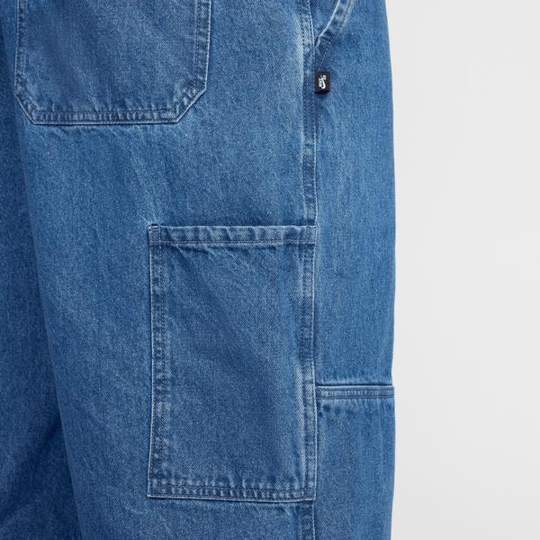 Nike SB Loose Double Knee Denim Skate Pants Diffused Blue - White