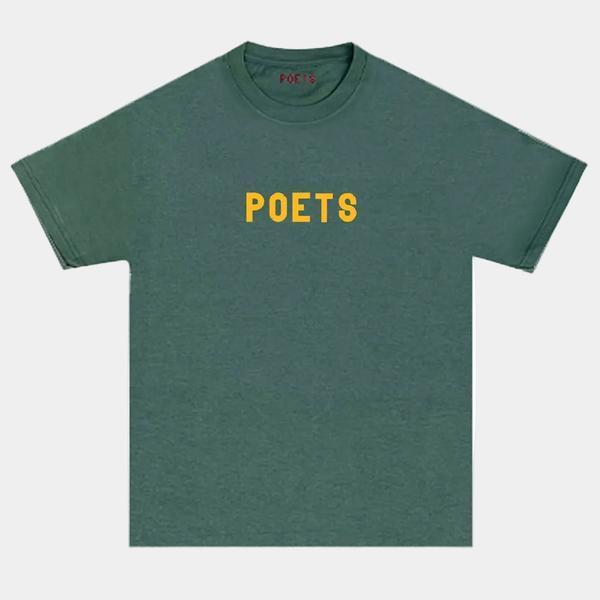 Poets Brand OG Flocked Logo Tee Green - Gold