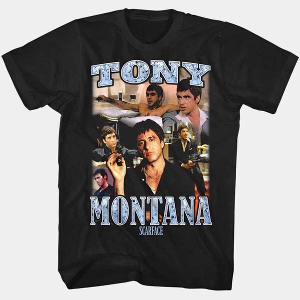 Scarface Tony Montana Collage Tee Black