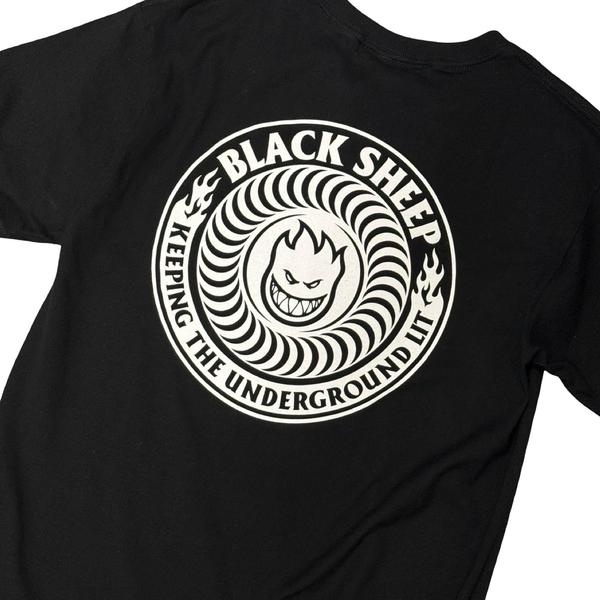Spitfire Wheels x Black Sheep Keeping The Underground Lit T-Shirt Black