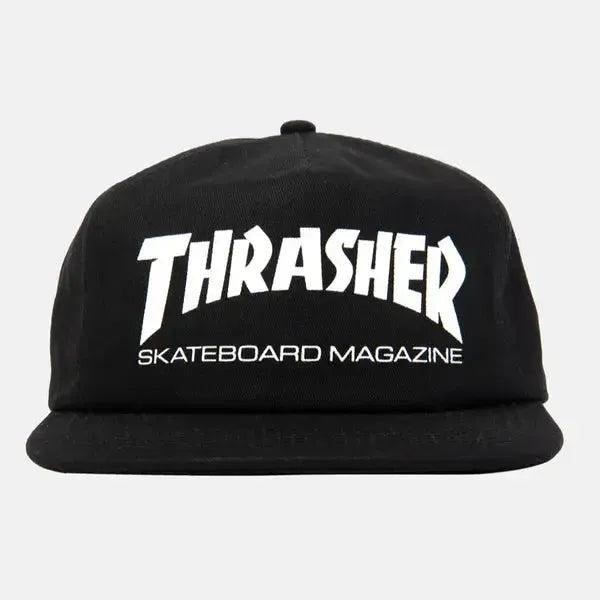 Thrasher Magazine Skate Mag Logo Snapback Hat Black - White