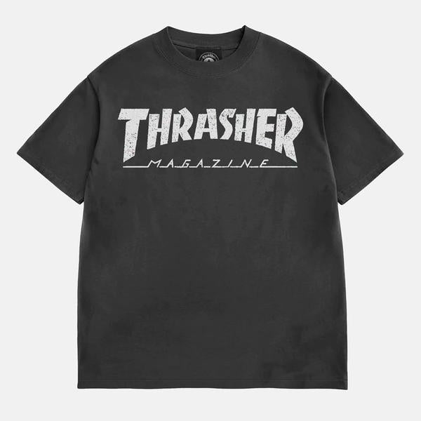 Thrasher Magazine Vintage Logo T-Shirt Black Enzyme Wash