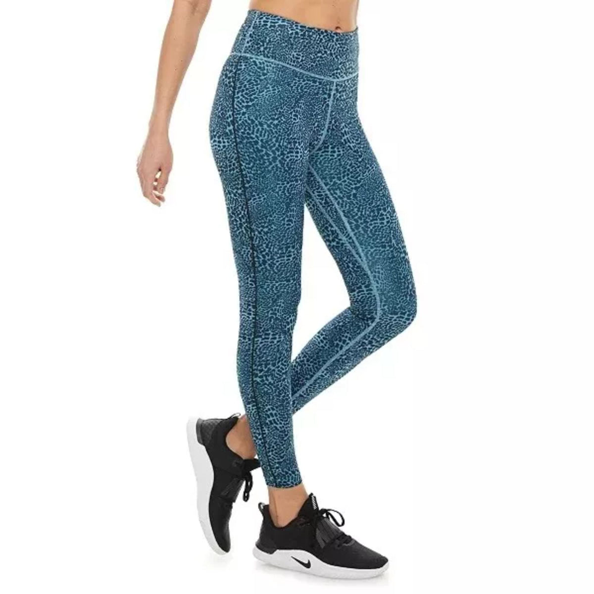 Nike One Leopard Tight Fit Leggings Cerulean Blue CK3072-424 Women's