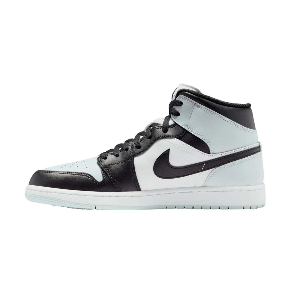 Nike Air Jordan 1 Mid Black / Squadron Blue - Aura - White DQ8426-002 Men's