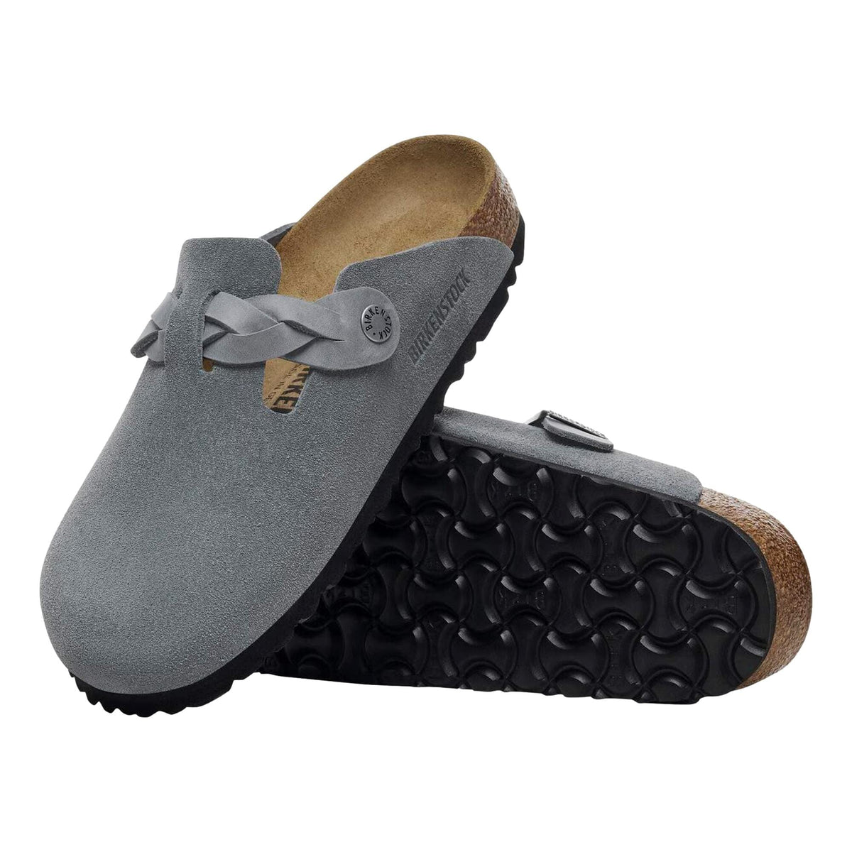 Birkenstock Boston Braided Basalt Gray  1029086 Women's