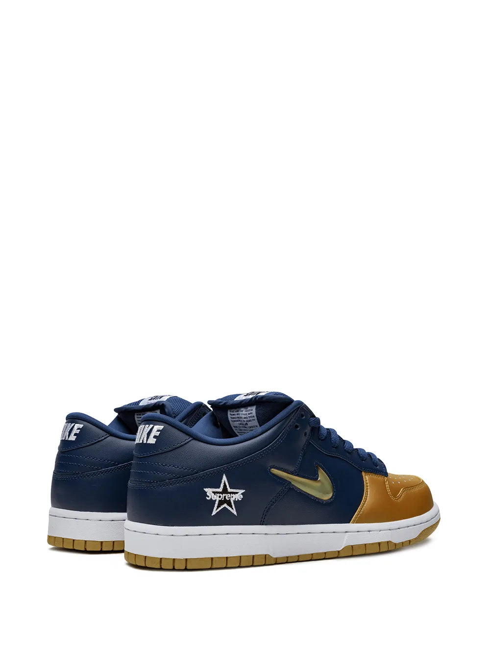 Nike X Supreme Sb Dunk Low Jewel Swoosh Gold/Navy Sneakers