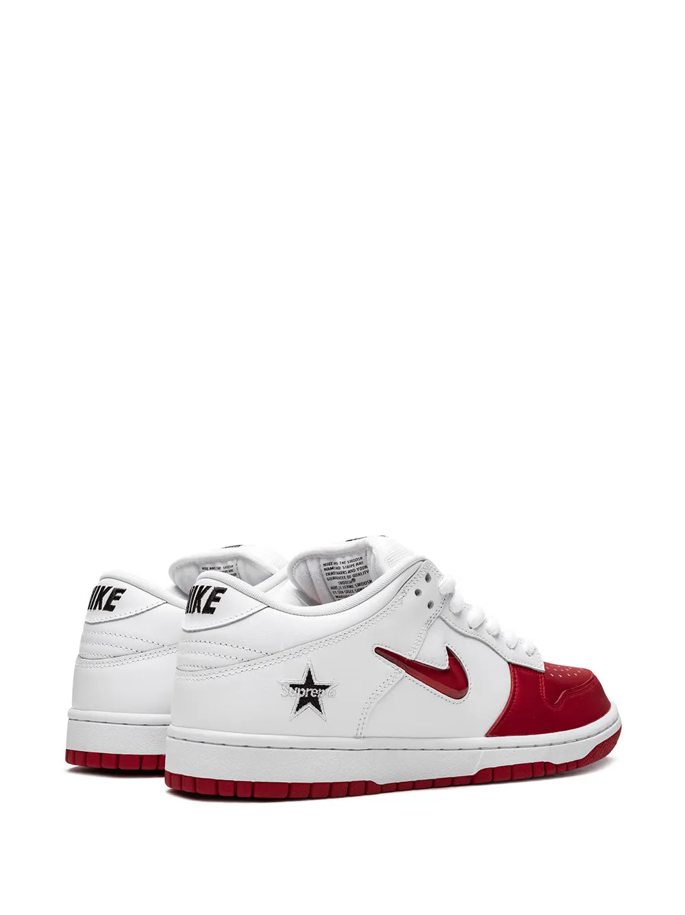 Nike X Supreme Sb Dunk Low Jewel Swoosh Red/White Sneakers